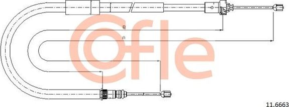 Трос ручника (тросик ручного тормоза) Cofle. Артикул 92.11.6663