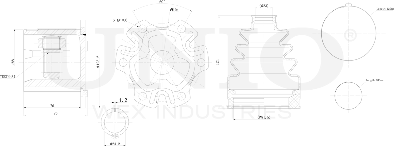 ШРУС внутренний (Unio). Артикул CVJ-30027