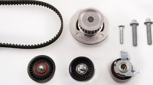 Помпа (водяной насос) с комплектом ремня ГРМ Hepu. Артикул PK03171