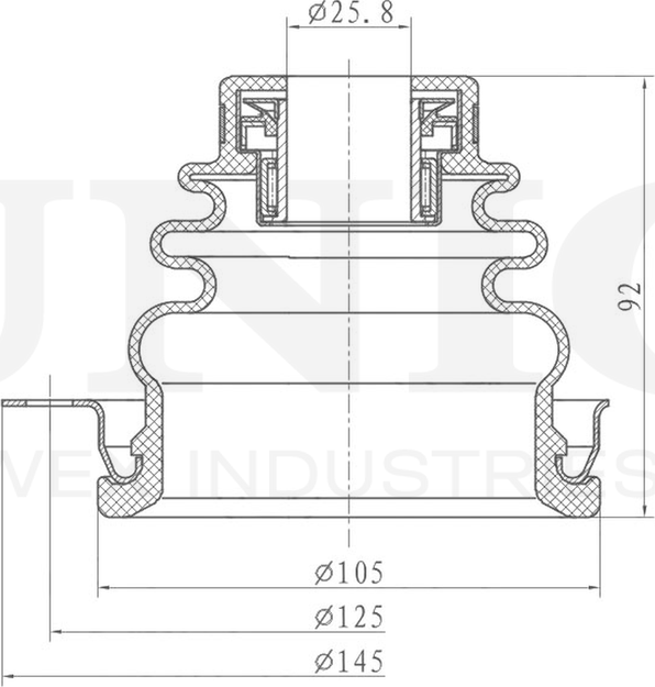 Пыльник ШРУС, комплект (Unio). Артикул DUC-30001K