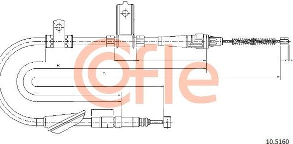 Трос ручника (тросик ручного тормоза) Cofle задний правый для Land Rover Freelander I 1998-2006. Артикул 92.10.5160