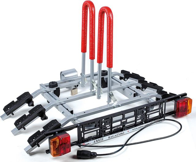 Автомобильный багажник Amos TYTAN 3 на фаркоп для перевозки 3-х велосипедов. Артикул titan3