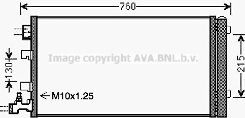 Радиатор кондиционера (конденсатор) AVA (алюминий). Артикул RTA5449D