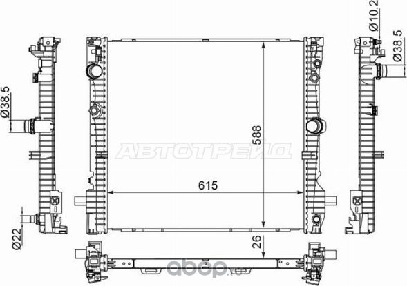 Радиатор BMW X3 17-  X4 18- (SAT). Артикул ST100109