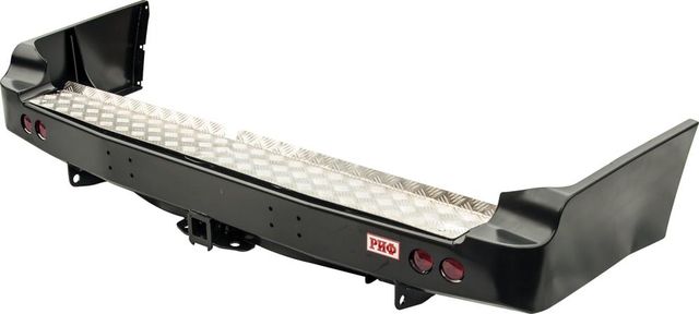 Бампер силовой РИФ задний с квадратом под фаркоп и фонарями для Toyota Land Cruiser 105 1998-2007. Артикул RIF105-21150