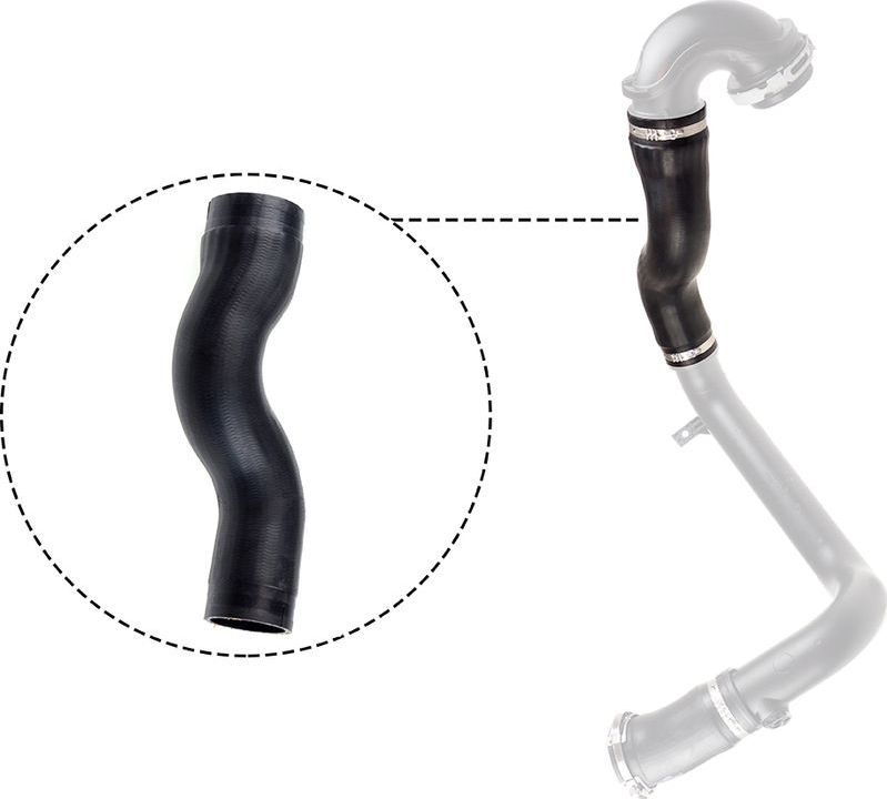 Патрубок интеркулера Gates (AEM (этилен-акрилатный каучук)). Артикул 09-0697