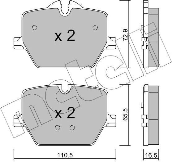 Тормозные колодки Metelli. Артикул 22-1266-0