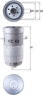 Топливный фильтр Mahle. Артикул KC 69