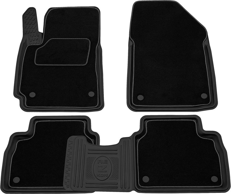 Коврики Rezkon Transformer (резиновые с ворсовыми ковриками-вкладышами) для салона Hyundai Elantra VI 2015-2020. Артикул 3020015400