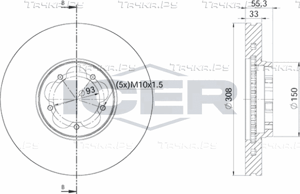 Тормозной диск Icer. Артикул 78BD6539-1