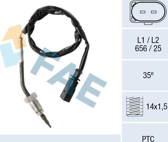 Датчик температуры выхлопных газов FAE. Артикул 68001