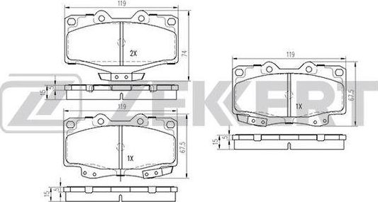 Тормозные колодки Zekkert. Артикул BS-2089