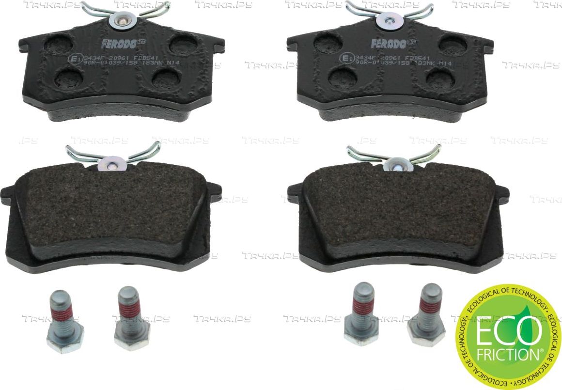 Тормозные колодки Ferodo Premier Eco Friction задние для Peugeot 405 1987-1999. Артикул FDB541