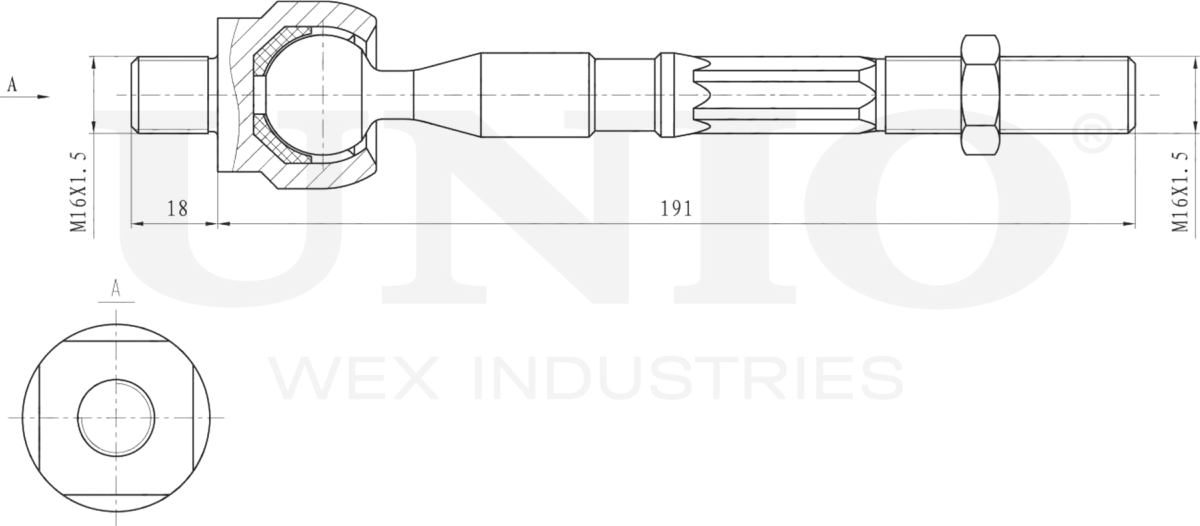 Тяга рулевая (Unio). Артикул SSP-30071