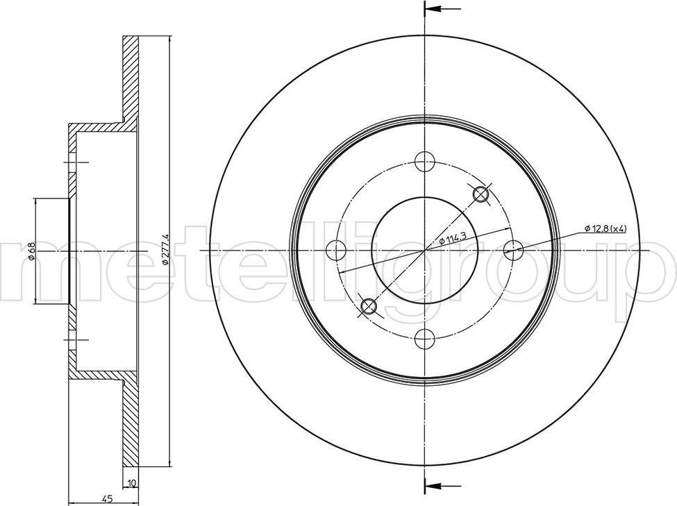 Тормозной диск Metelli. Артикул 23-0672