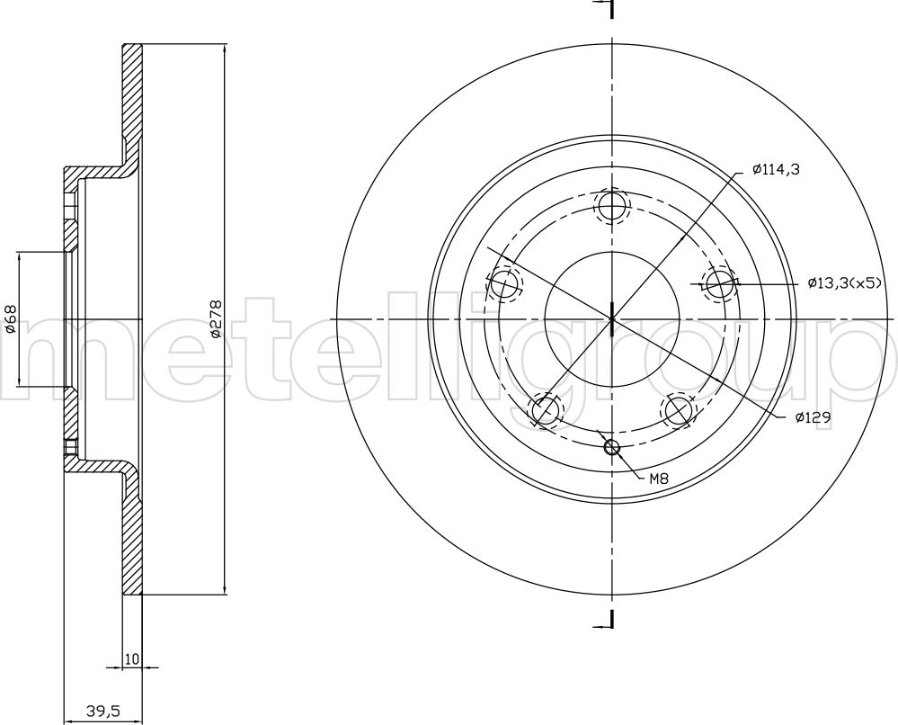 Тормозной диск Metelli. Артикул 23-1757C