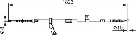 Трос ручника (тросик ручного тормоза) Bosch. Артикул 1 987 482 297