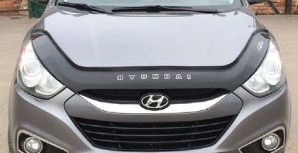 Hyundai ix35 2010-2012 - Дефлектор капота (мухобойка), темный. (SIM)