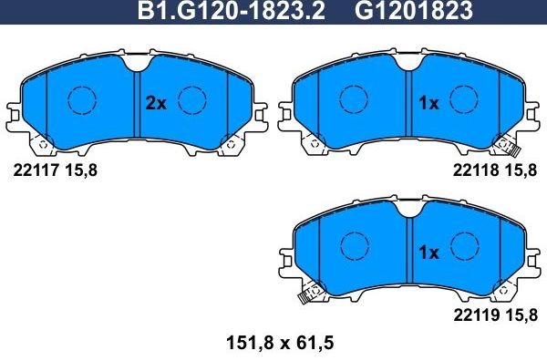 Тормозные колодки Galfer. Артикул B1.G120-1823.2