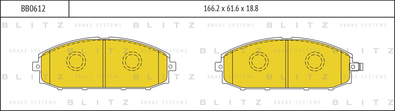 Колодки тормозные NISSAN PATROL 97- передн. (Blitz). Артикул BB0612