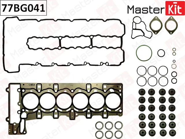 Верхний комплект прокладок с прокладкой ГБЦ BMW E82/E90/F01/F02/F03 3.0 N54 06 (Master KIT). Артикул 77BG041