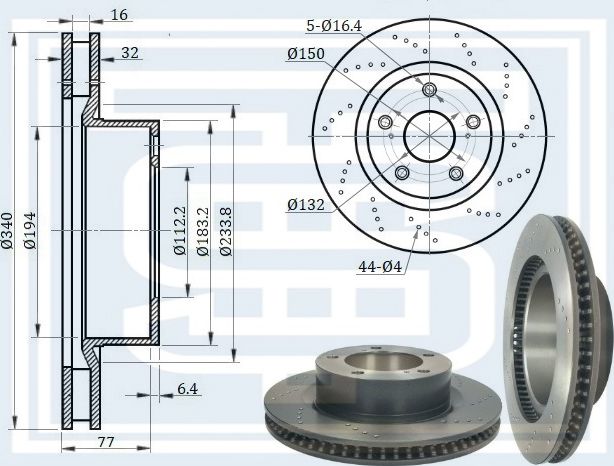 Диск тормозной передний (Starke). Артикул 179968