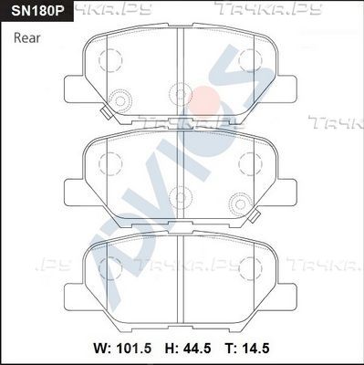Тормозные колодки Advics для Chevrolet Lacetti 2003-2013. Артикул SN180P