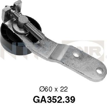 Натяжной ролик (натяжитель) приводного поликлинового ремня NTN / SNR для Ford Escort V 1991-2001. Артикул GA352.39