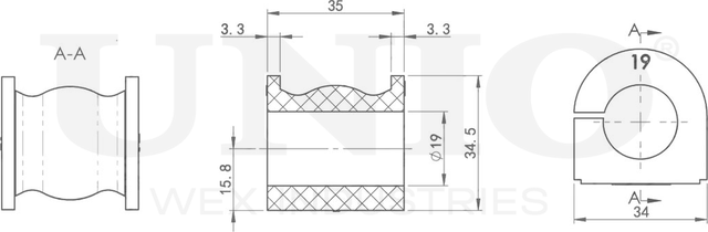 Втулка стабилизатора (Unio). Артикул RMP-10073