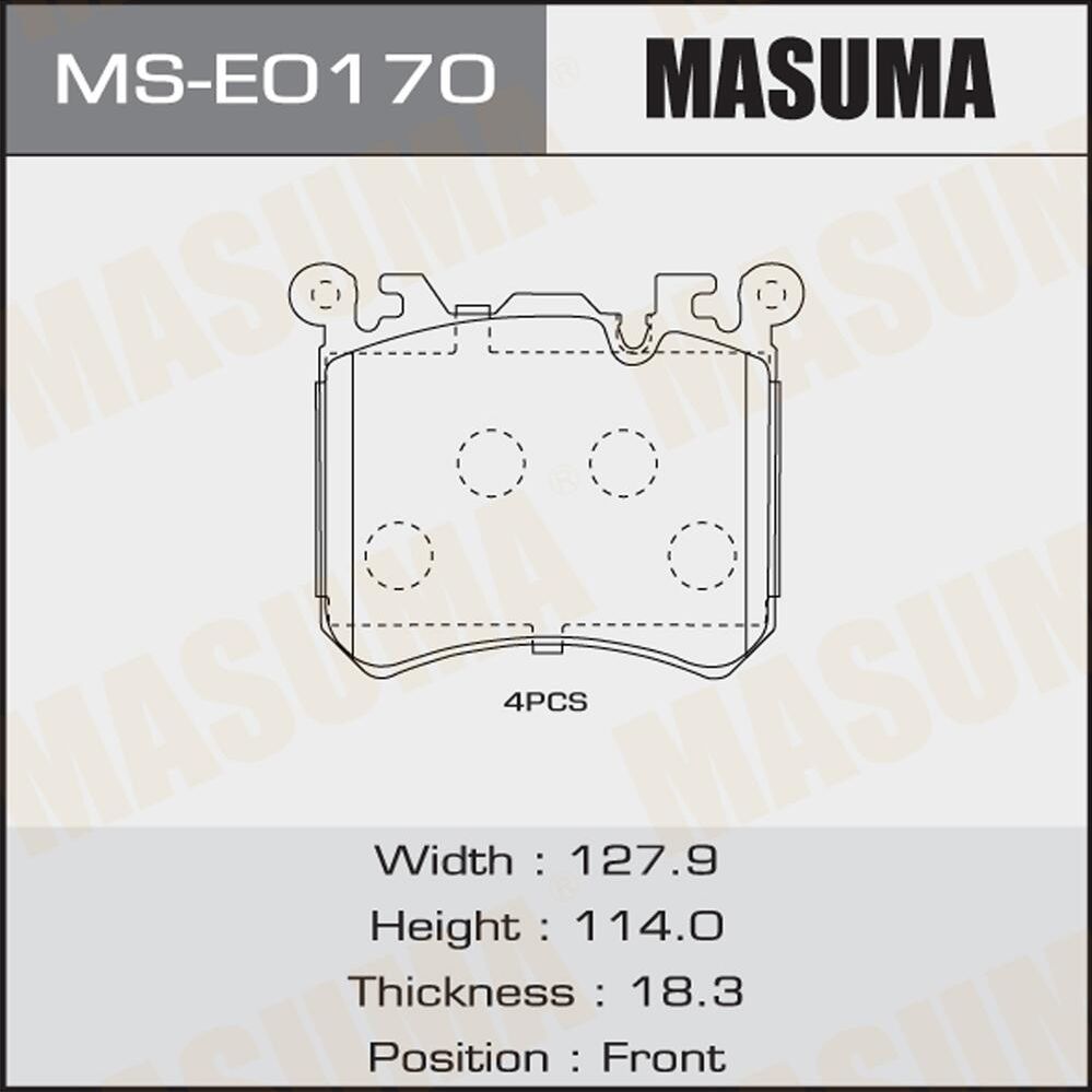 Тормозные колодки Masuma. Артикул MS-E0170