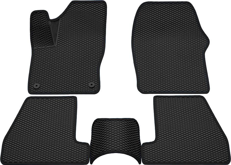 Коврики Rezkon 3D EVA ромб резиновые для салона Ford Focus III 2011-2015 Черный кант. Артикул 9216010201