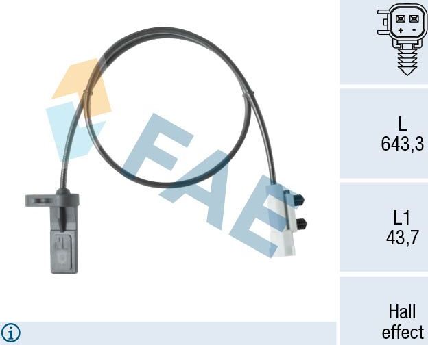 Датчик ABS FAE задний для Jeep Grand Cherokee III (WK) 2004-2010. Артикул 78673