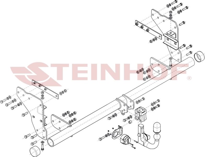 Фаркоп Steinhof для Mitsubishi L200 V рестайлинг 2019-2026. Быстросъемный крюк. Артикул M-362
