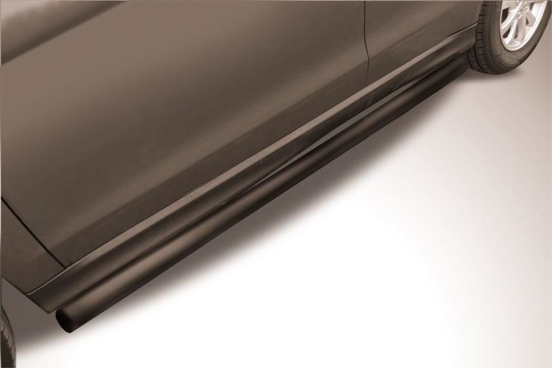 Пороги Slitkoff труба d57 ЧЕРНЫЕ матовые для Mitsubishi ASX I рестайлинг 2012-2016. Артикул MAS14-010B