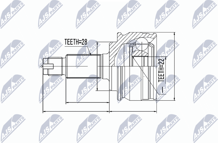 Шрус наружный (граната) NTY. Артикул NPZ-SU-029