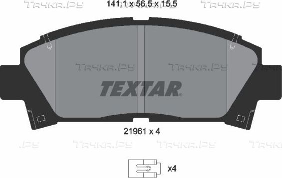 Тормозные колодки Textar передние для Toyota Caldina II 1997-2001. Артикул 2196102