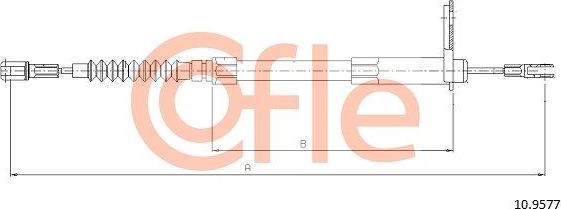 Трос ручника (тросик ручного тормоза) Cofle. Артикул 92.10.9577