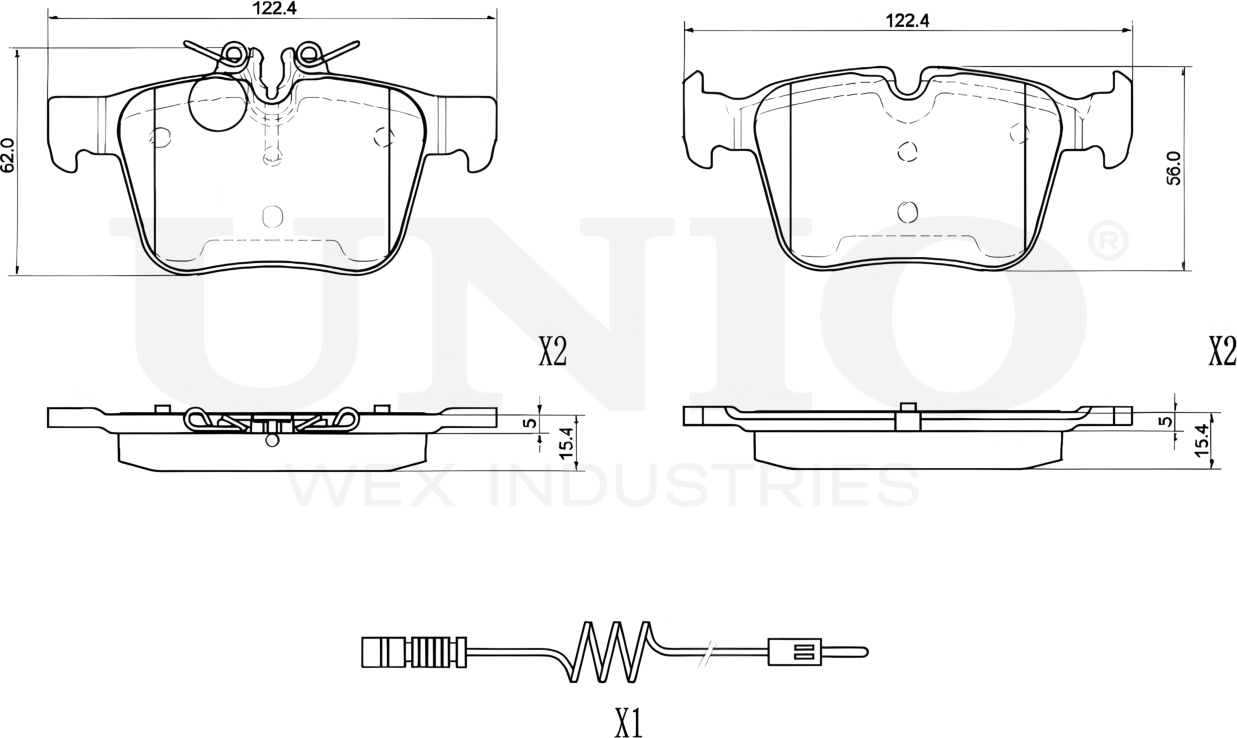 Колодки тормозные дисковые, комплект (Unio). Артикул BRP-20446