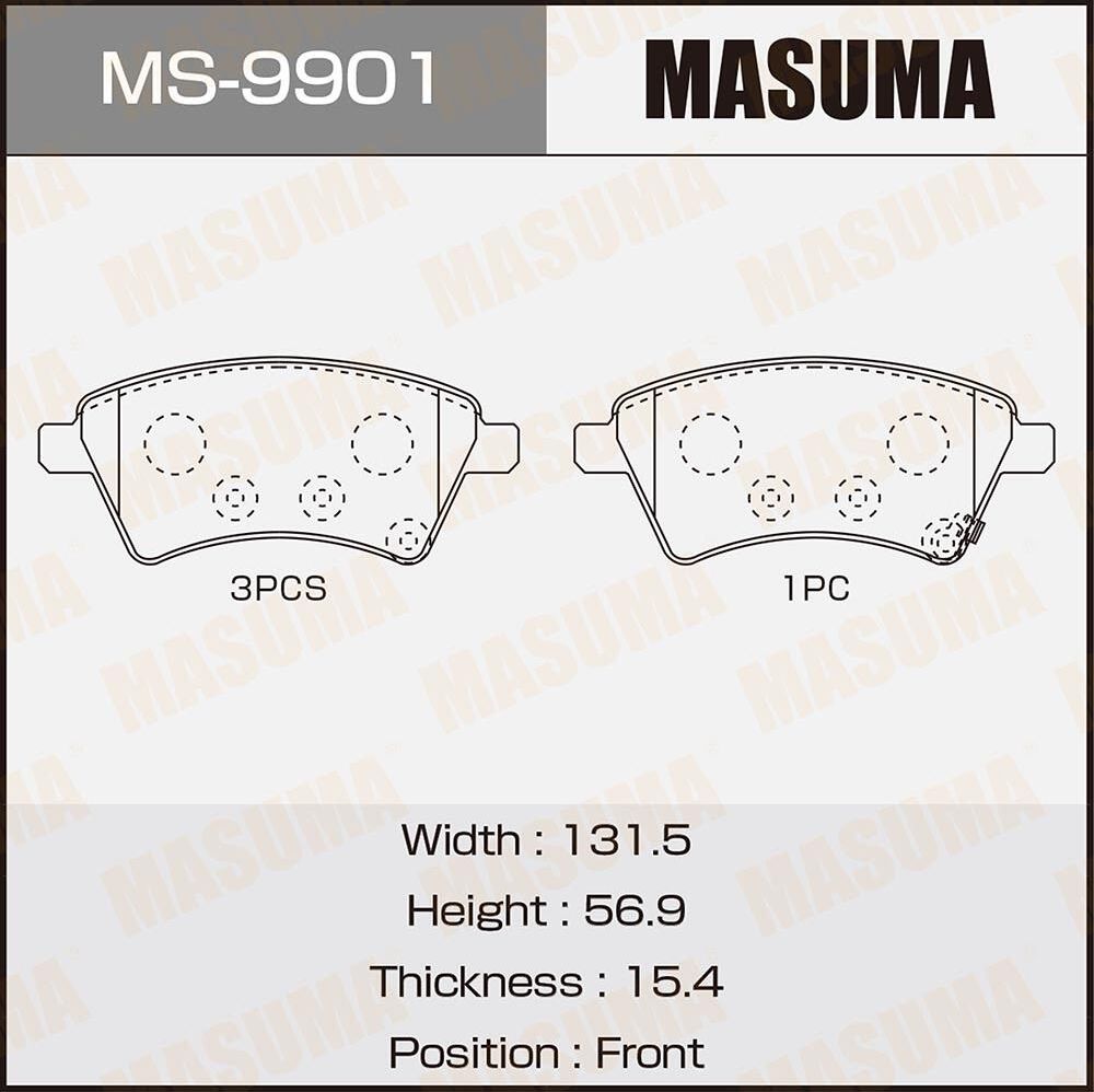 Тормозные колодки Masuma. Артикул MS-9901