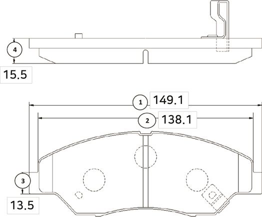 Тормозные колодки CTR передние для Kia Retona I 1999-2001. Артикул GK0522