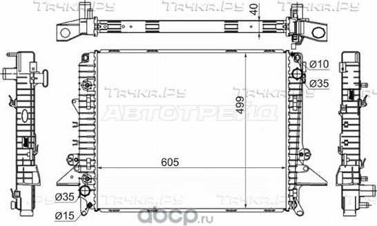 РАДИАТОР RANGE ROVER SPORT  DISCOVERY III 2.7TD 0 (SAT). Артикул LR000104D
