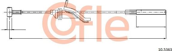Трос ручника (тросик ручного тормоза) Cofle. Артикул 92.10.5363