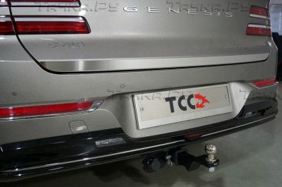 Фаркоп ТСС оцинкованный для Genesis GV80 (бензин) 2020-2026. Американский квадрат. Артикул TCU00306