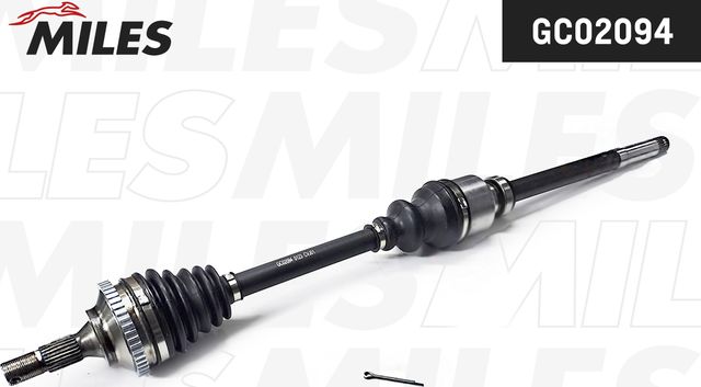 Полуось (привод в сборе, приводной вал) Miles передняя правая/левая для Peugeot 206 1999-2012. Артикул GC02094