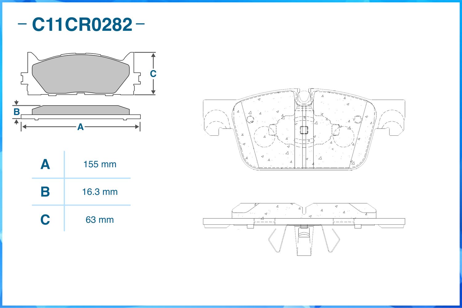 Колодки тормозные передние (Low Metallic) (Cworks). Артикул C11CR0282
