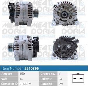 Генератор Meat & Doria для Fiat Scudo II 2007-2016. Артикул 5510396