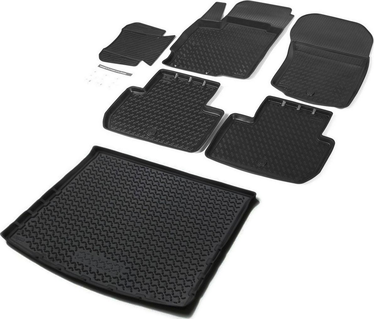 Комплект ковриков Rival для салона и багажника Mitsubishi Outlander III (багажник с органайзером) 2012-2018 2018-2026. Артикул K14002002-3