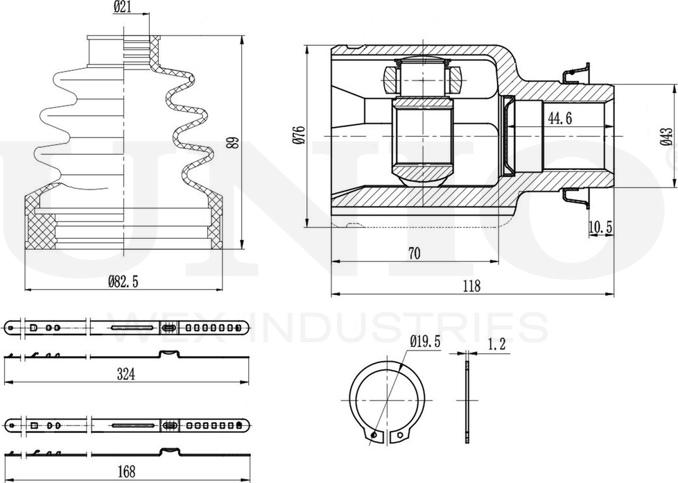 ШРУС внутренний (Unio). Артикул CVJ-30091