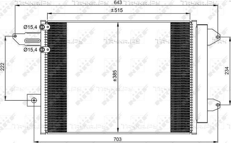 Радиатор кондиционера (конденсатор) NRF EASY FIT. Артикул 350070