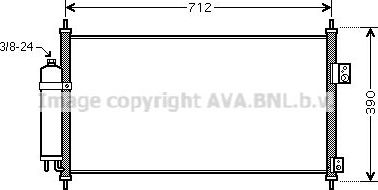 Радиатор кондиционера (конденсатор) AVA (алюминий). Артикул DN5263D